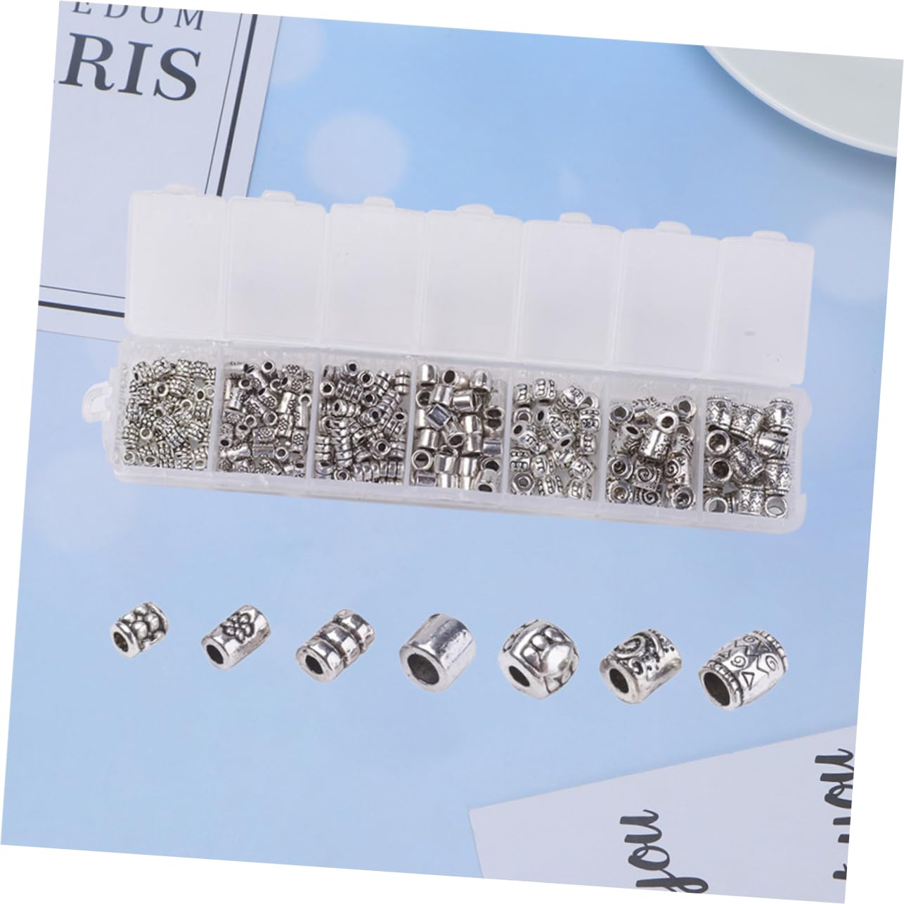 Angoily 3 Series Abalorios De Aleación Para Joyas Diy Accesorios Para Collares Pulseras Y Decoración De Disfraces Plateado 260 Piezas*3