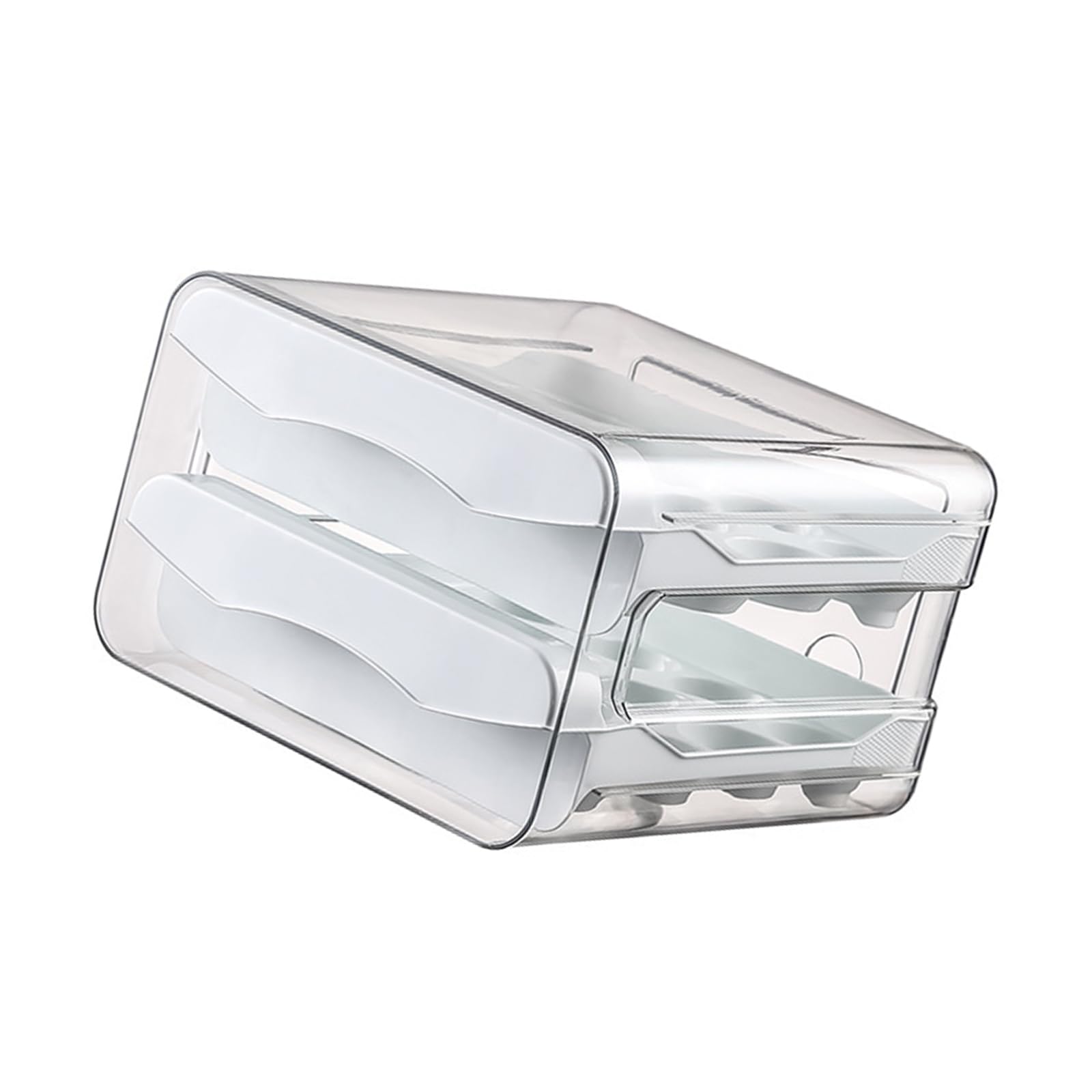Carotoe White Clear Stackable Kitchen Drawer Oocyte Container 32 Openings Strong Substance Easy Cleansing Plan Kitchen Drawer Structure