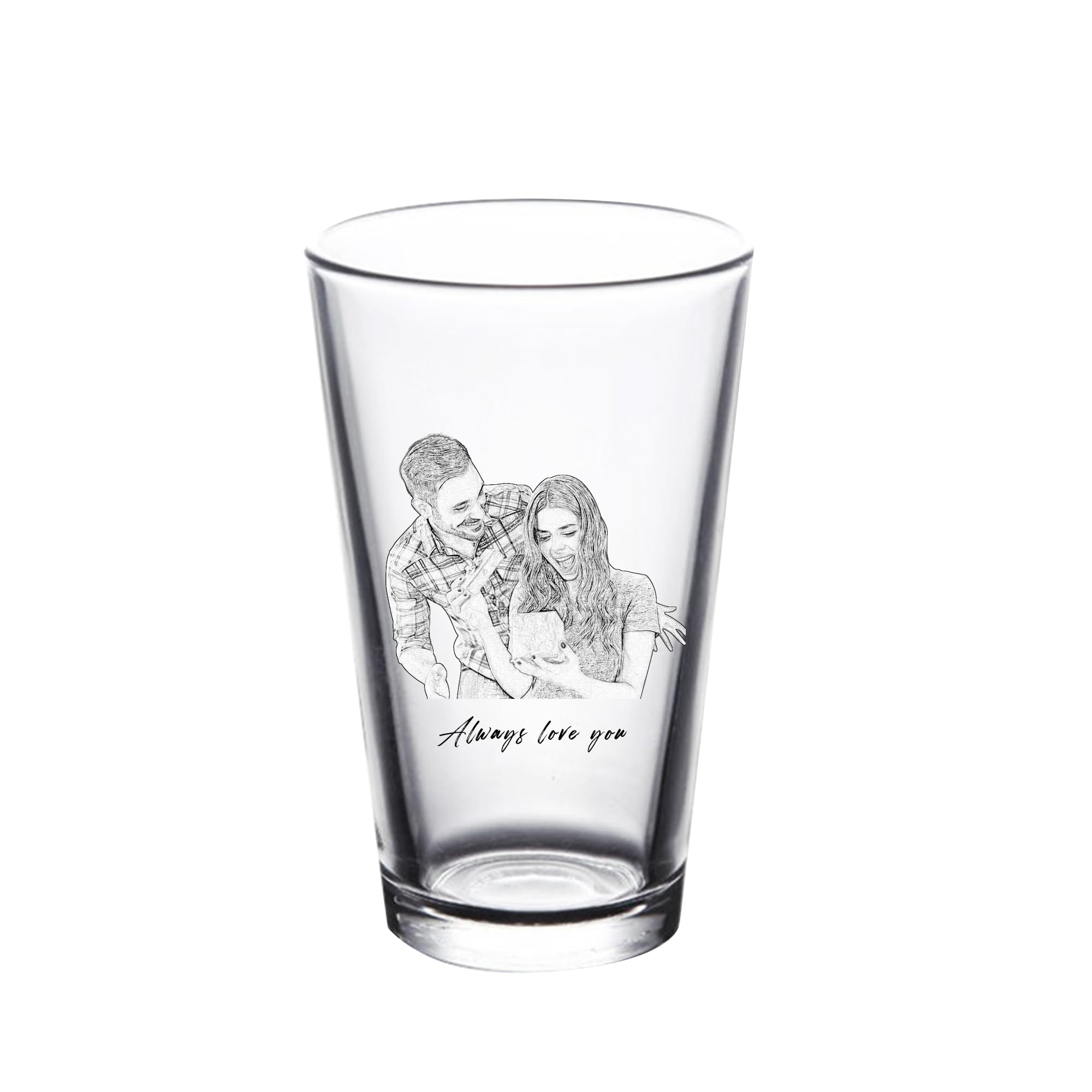 yrozvw Personalized Photo Whiskey Glass Dad Engraved Photo Glass Mug Gifts for Men Husband Grandpa Father's Day Anniversary Birthday Christmas, Can Glass/Pint Glass