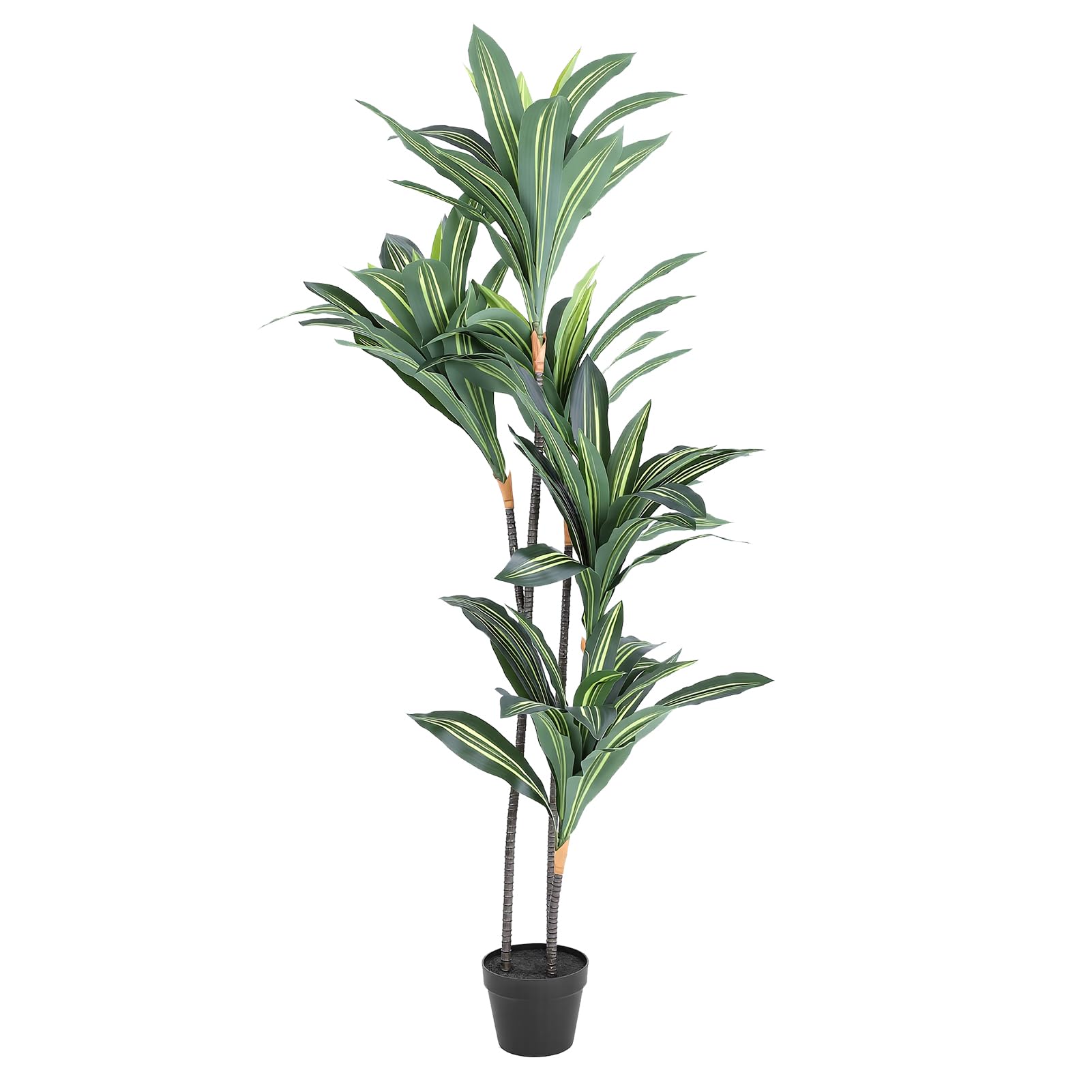 SIXRUN Albero di Dracaena Artificiale Alto 1,4 M Pianta da Pavimento Finto 6 Tronchi Realistici Foglie di Seta in Gomma Realistica per L'arredamento del Soggiorno di Casa Ufficio con