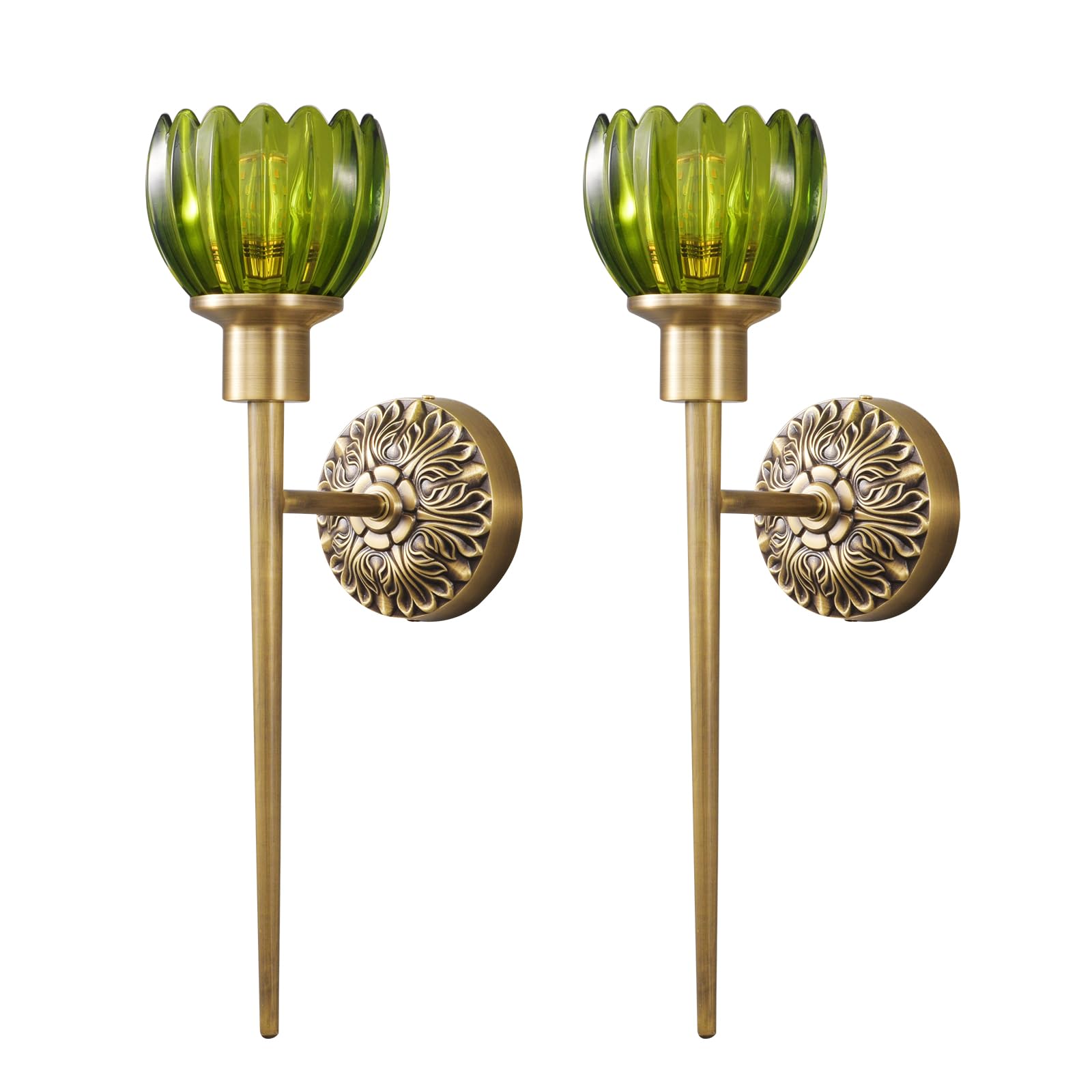 Photo 1 of Hemali Brass Wall Sconce Set of 2