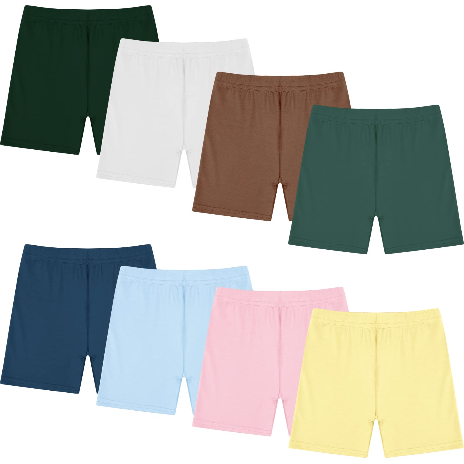 Boyiee 8 Pack Girls Toddlers Dance Shorts Bike Shorts for Dance Gymnastics Yoga Safety Active Under Dress