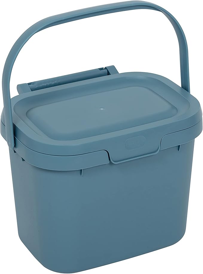 Addis Everyday Kitchen Food Waste Compost Caddy Bin, 4.5 Litre, Air