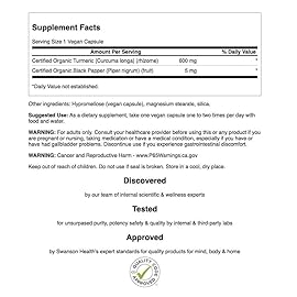 Swanson Premium- Turmeric \'&\' Black Pepper - Antioxidant, Digestion \'&\' Joint Support - 90 Veg Caps