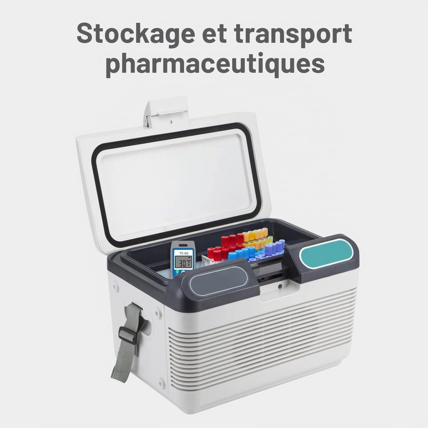 ThermElc TE‑02 USB Enregistreur de Données de Température, Rapports PDF/CSV Auto, Data Logger USB Réutilisable avec Certificat d'étalonnage, Comparaison Multi-appareils Pour Réfrigérateur de Pharmacie