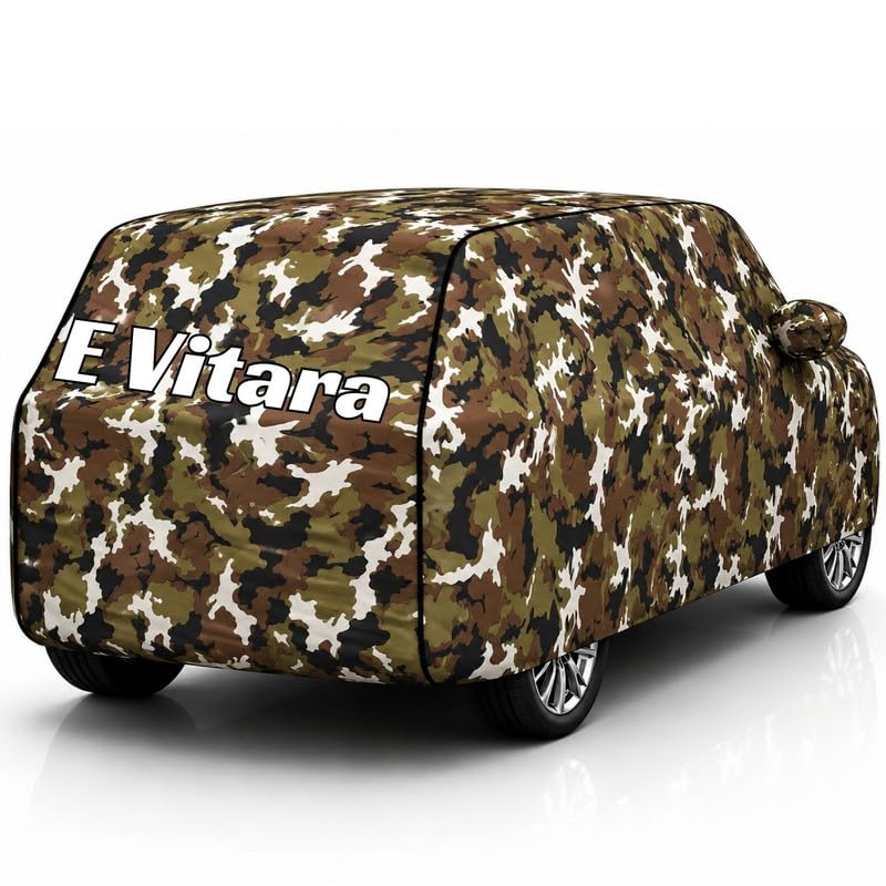 Image of Back-Boo Heavy Waterproof e Vitara Car Cover | Polyester Car Body Covers for Rain & Sun | UV Protection, Dustproof, Scratch Resistant, Windproof, Heat Resistant, Custom Fit - (Jungle)
