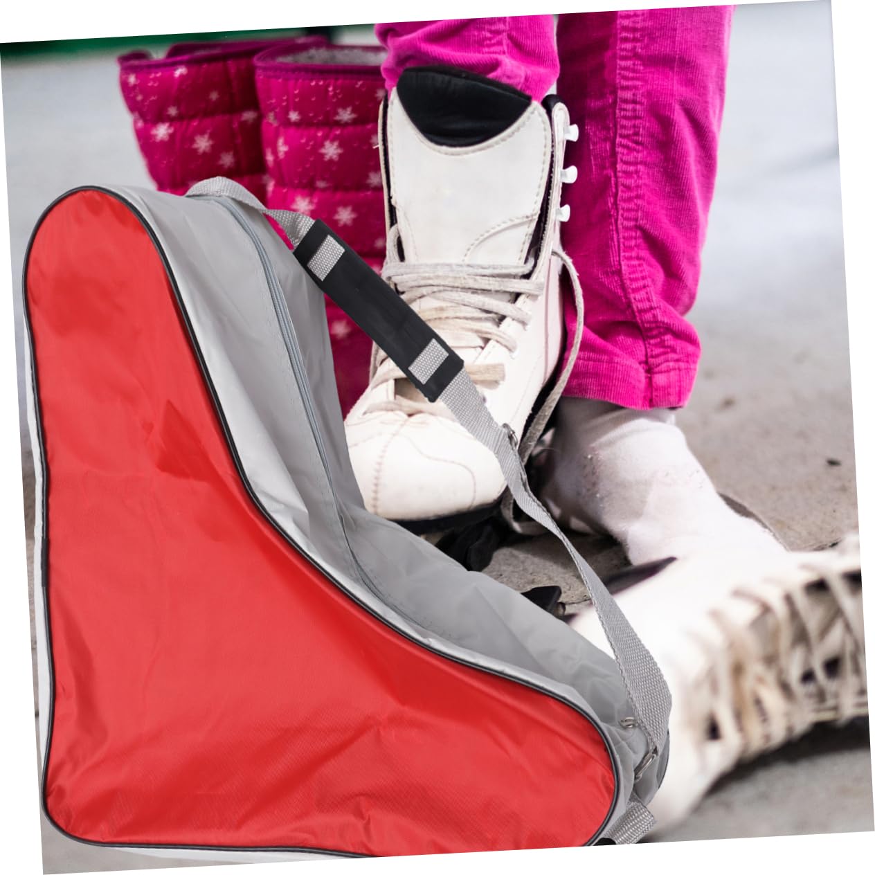 GALPADA Skate Accessories Mesh Cloth Tote Bag Large Capacity Skating Bag Roller Skate Carrying Strap Skater's Essential