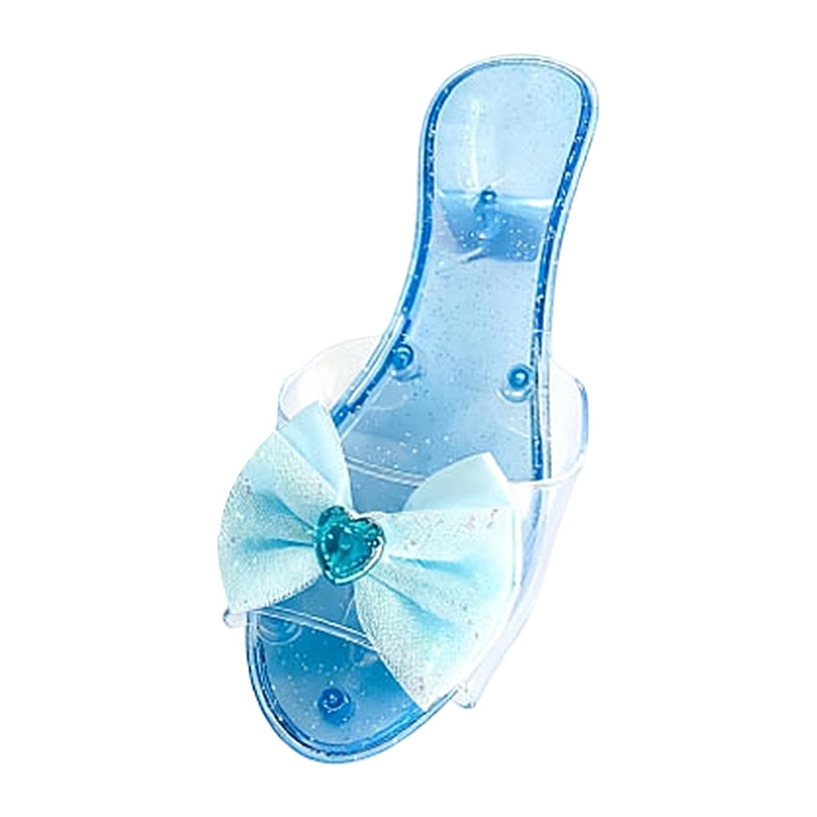 Princesa Zapato Niñas Tacón Deslizable Ligera Cómoda Material PP con Adorno de Moño Adecuada para Disfraces Fiestas