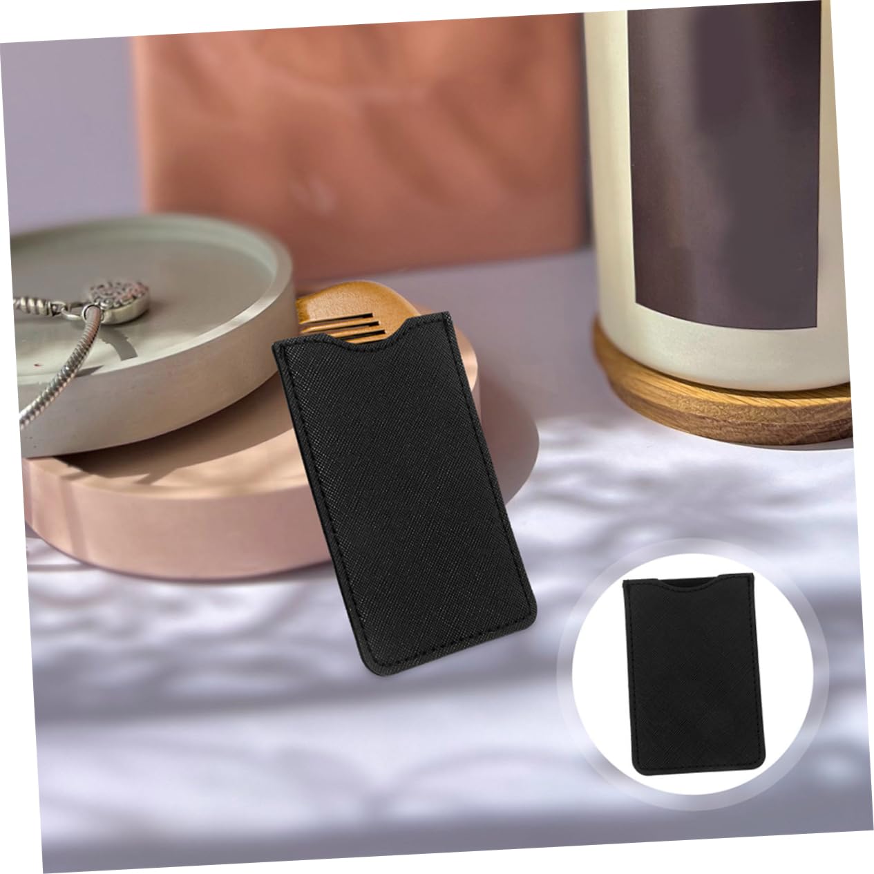 HAPINARY 4pcs Wooden Comb Pouch Dandruff Comb Case Hair Sleeve for Stylist Hairdresser Scissor Holder Shear Case