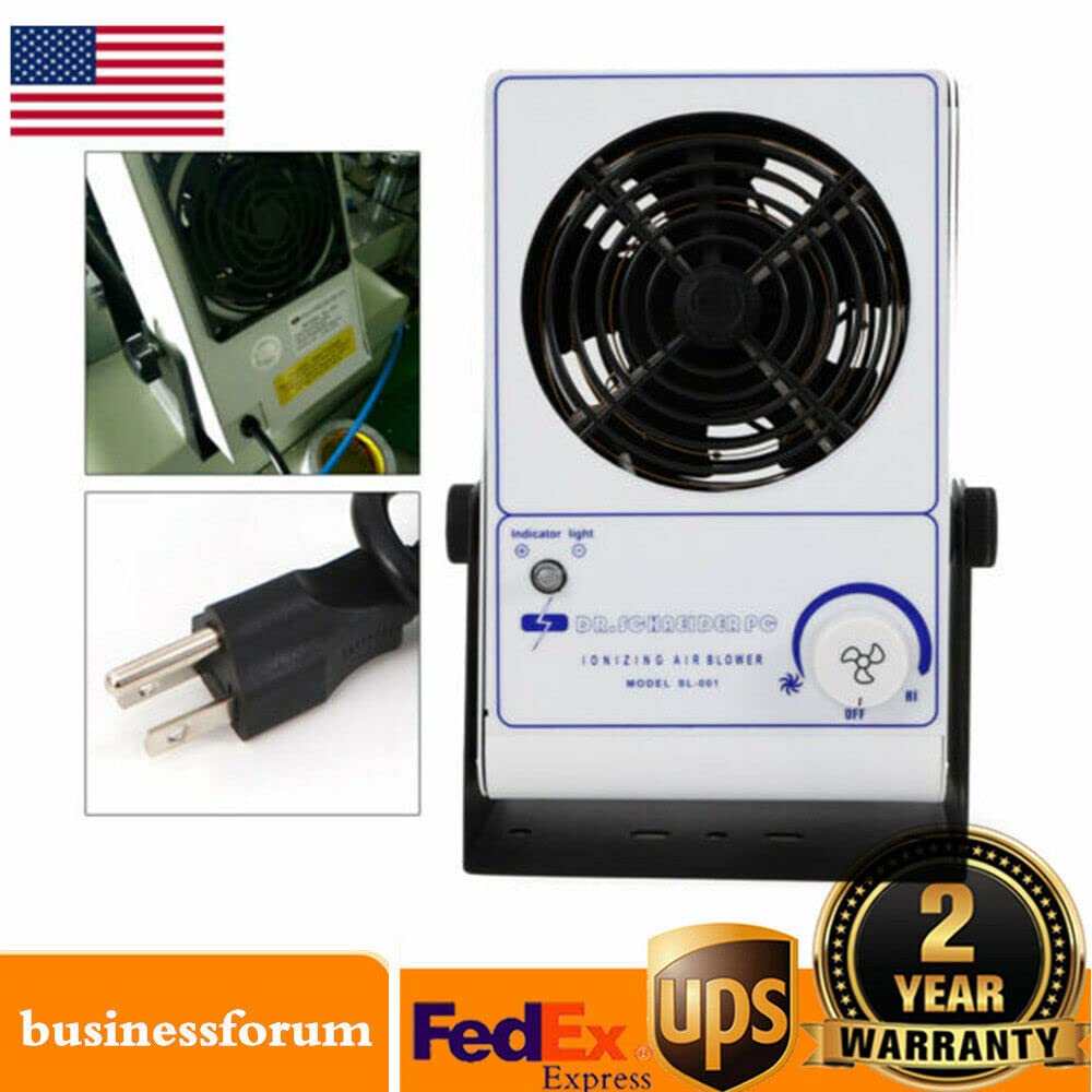 RANZHIX lonizing Air Blower Fan 110V/60Hz Electrostatic Ion Elimination Electric Fan Anti-Static Ionic Fan Multifunction Electro Static Discharge Static Eliminator