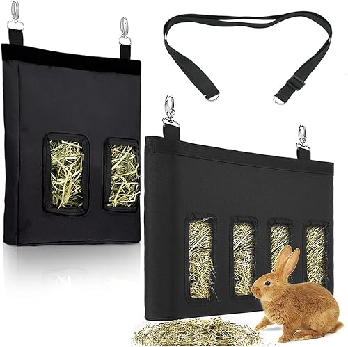 Bolsa de heno de conejo, bolsa de alimentación colgante de malezas para conejo, bolsa de alimentación de heno de chinchilla, almacenamiento de