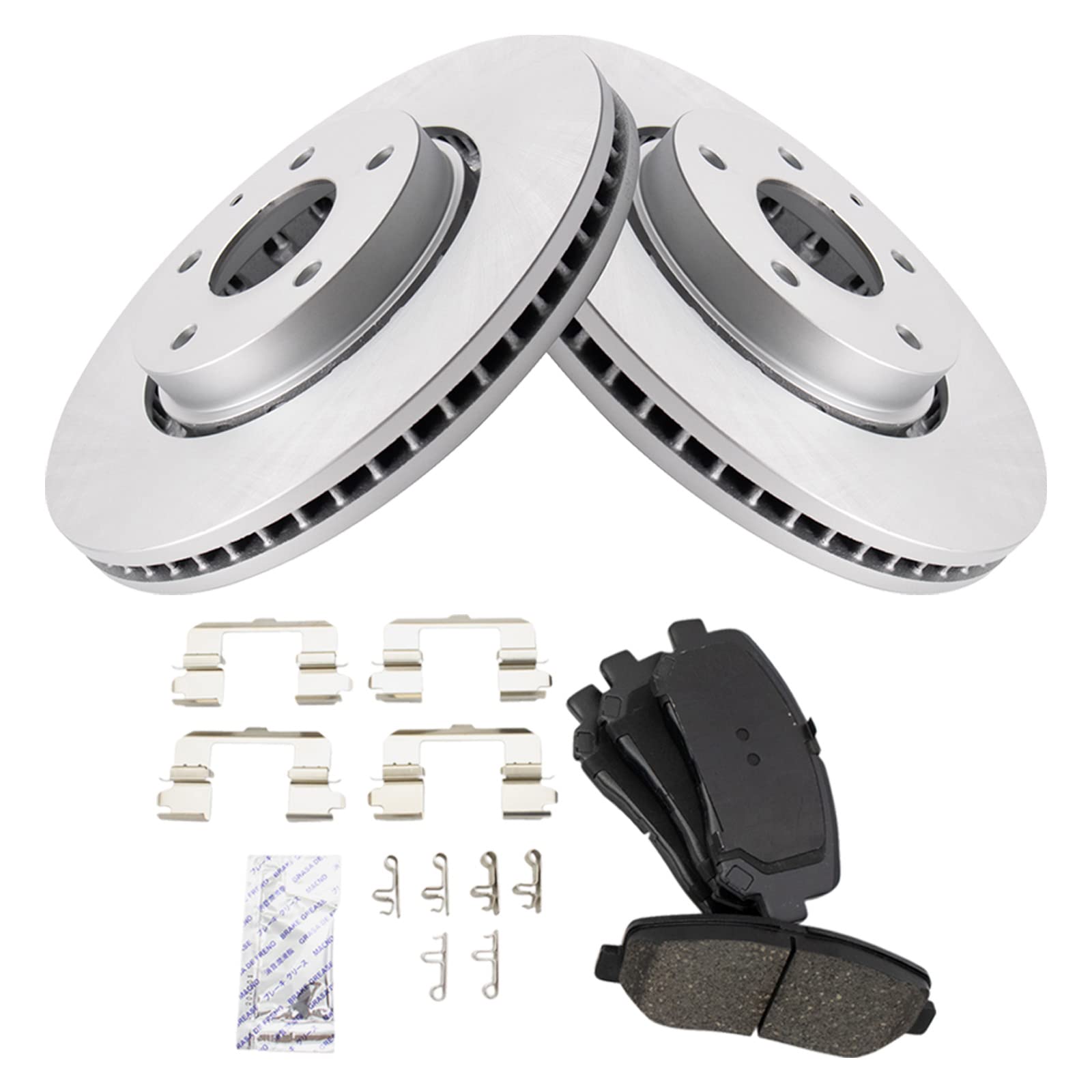 Front Drilled Slotted Brake Rotors Premium Ceramic Pads for