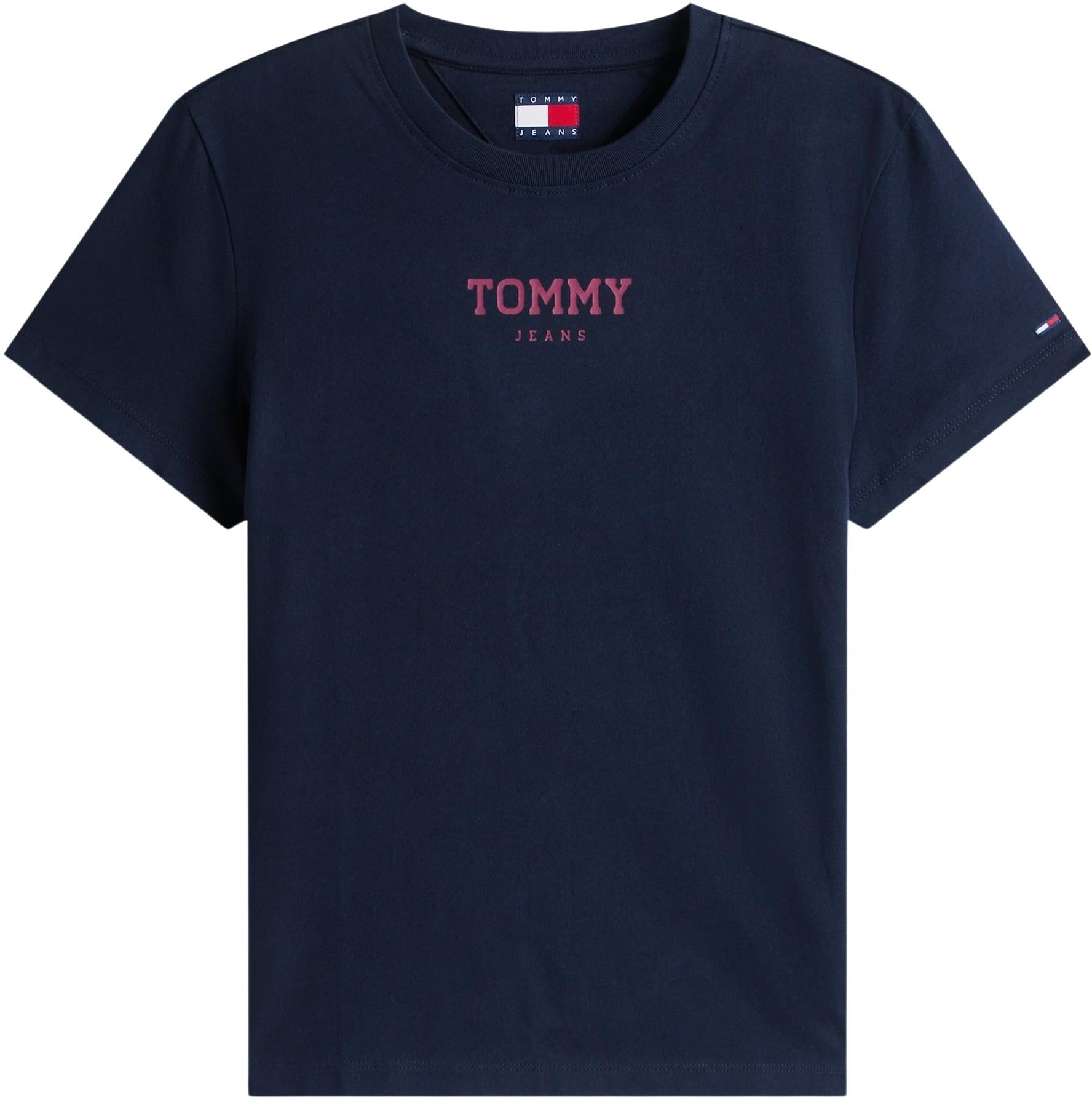 Tommy Jeans Camiseta de Manga Corta Mujer Essential con Cuello Redondo, Azul (Dark Night Navy), M