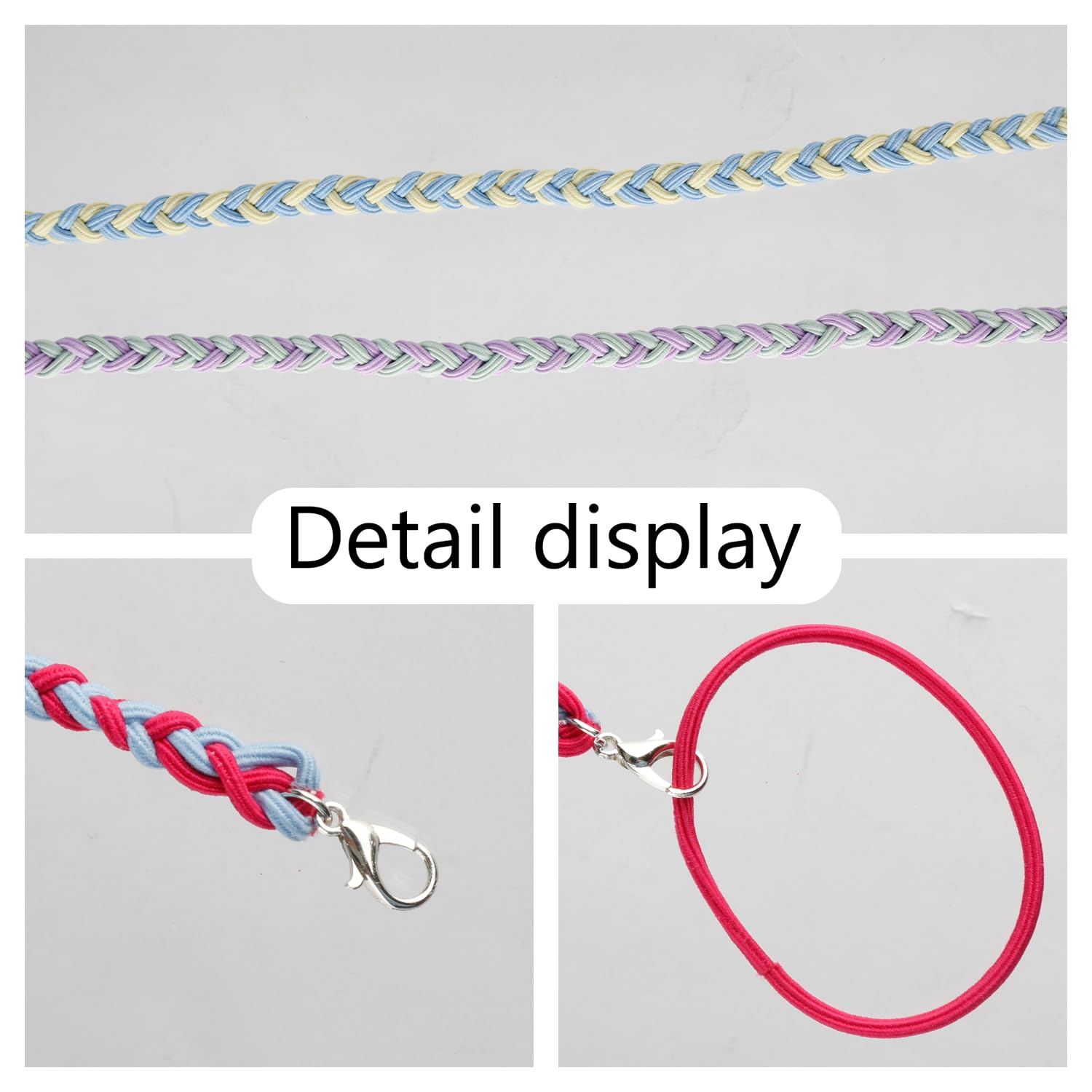 Tabanzhe 4 PCS Spiral Braided Hair Ties,No Damage Elastic Ponytail Holders Hairs Bands for Women & Girls,Colourful Hair Ties for Long Thick Curly Thin Hairs,Gym,Swimming,Diving,Riding - Image 3
