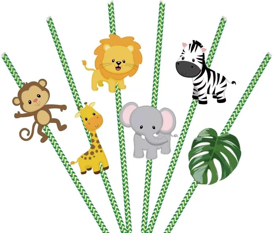 Pitillos de papel con animales de la selva, 36 piezas miniatura 2