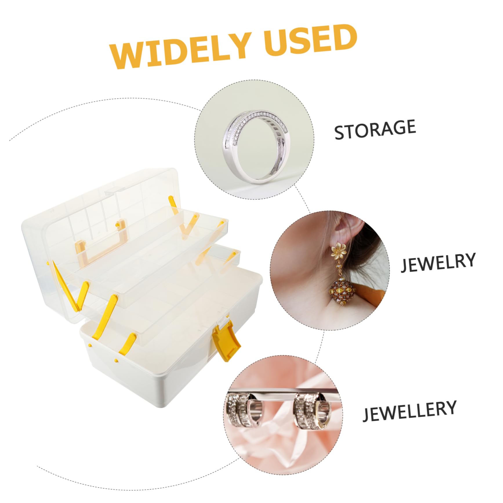 Healeved Aufbewahrungsbox für Haarspangen aus Kunststoff Gelb Organizer für Kopfbedeckungen und Snacks Modisch und Praktisch Einfache Aufbewahrung Geeignet für Mädchen und Frauen Reisen