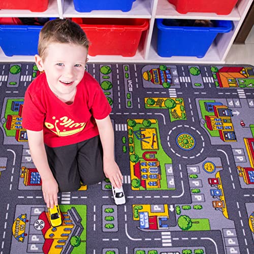 The Rug House Childrens Fun & Colourful Roads Play Mat - 80cm x 120cm