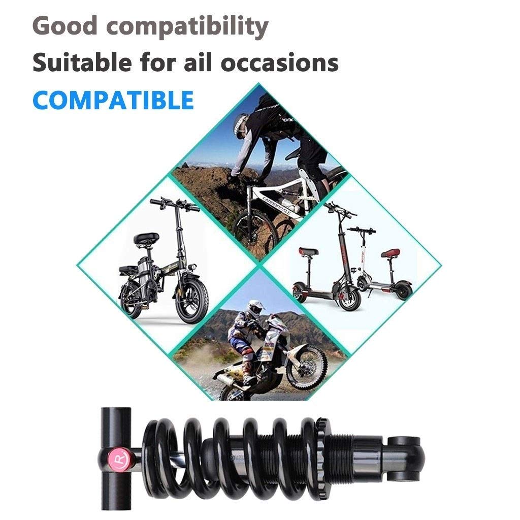 Amortiguador de Resorte Trasero de Descenso Suave MTB XC 125/150/165/190 mm, amortiguación Ajustable con buje de 24 x 50 mm
