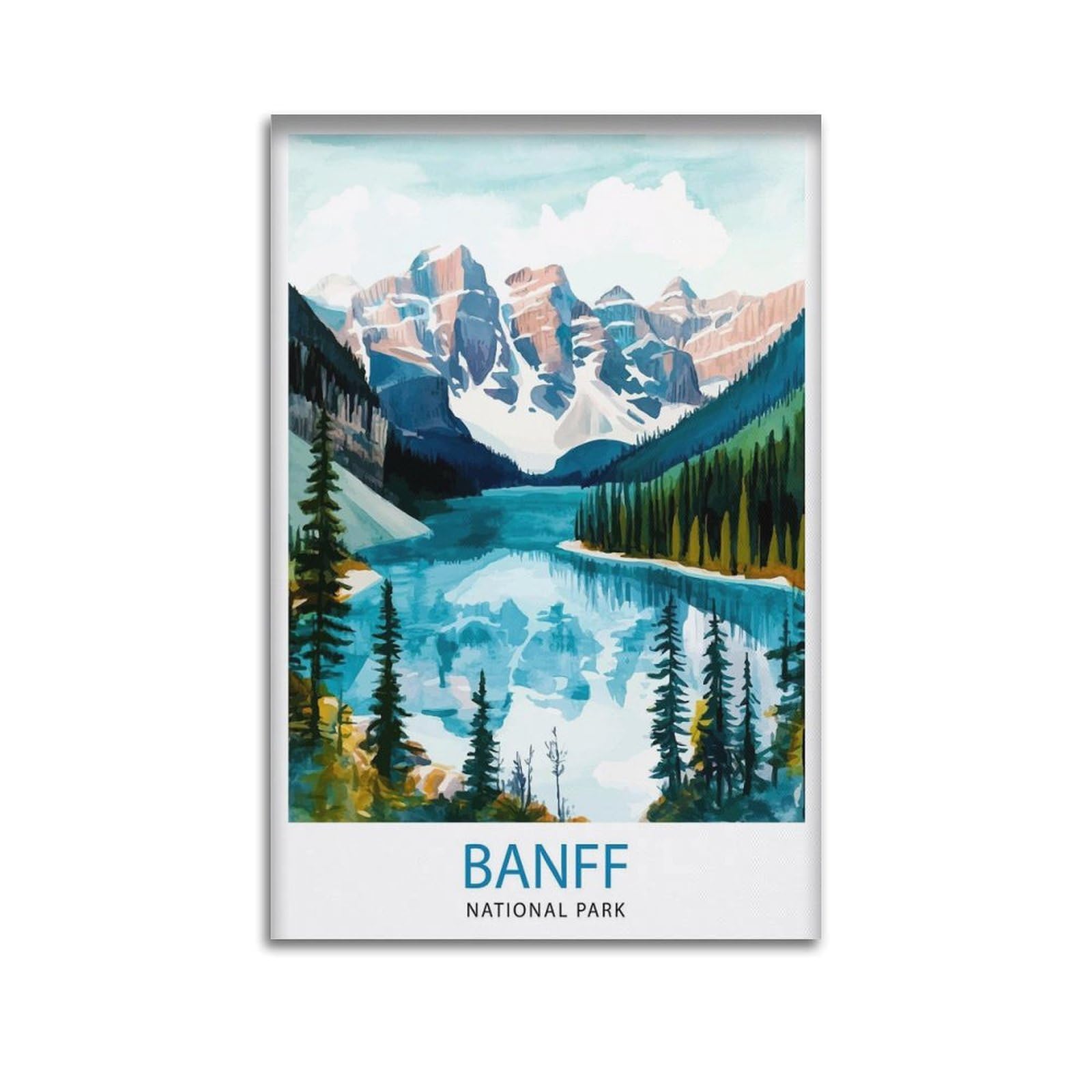 xiaoxiaoshen Banff National Park Travel Landscape Canadian Rockies Sceni Canvas Poster Wall Art Prints Room Aesthetic Murals Bedroom And Living Decorations 20x30inch(50x75cm)