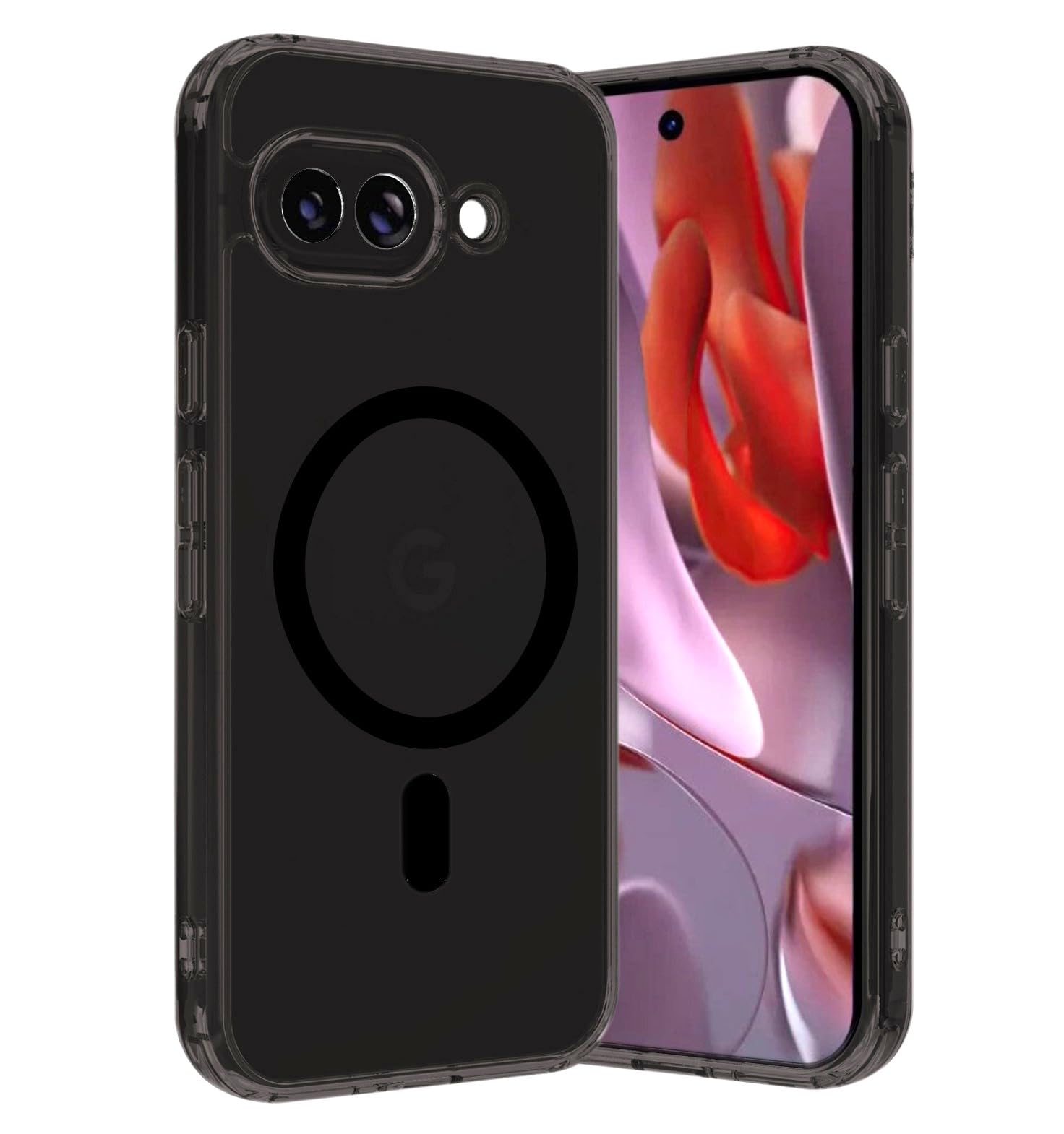 MOBILE MART Back Case Cover Compatible for Google Pixel 10A Case, Hard Case with Magnetic Wireless Charging, PC + TPU Hybrid Technology,Shockproof Bumper, Raised Camera Protection (Black)