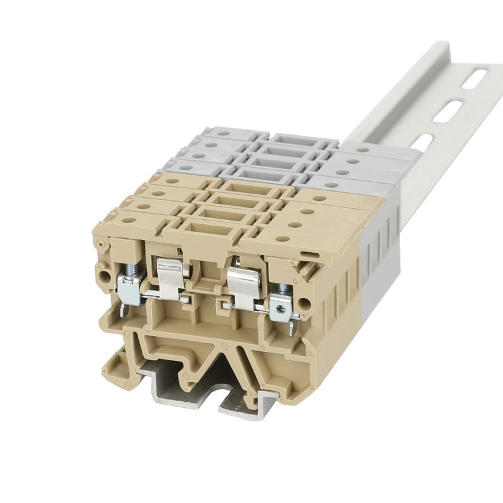 Connecteur de borne de fusible ASK 1EN, 4mm, Type SAK, connexion à vis, câble électrique, bornier Rail Din ASK1/EN, 10 pièces(Yellow,Without fuse)