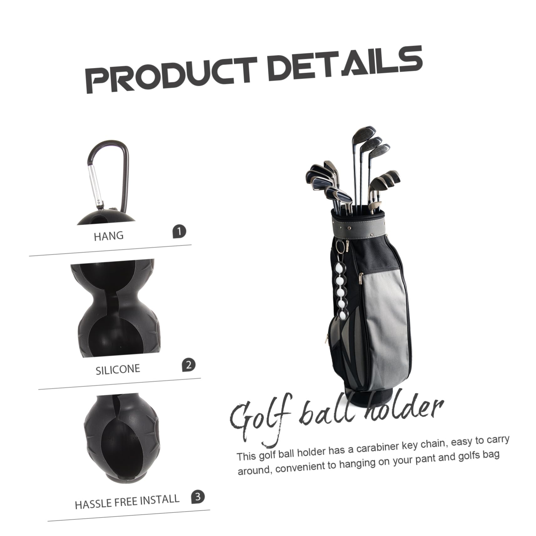 balacoo Elastic Golf Ball Protector Golf Ball Accessories Kit Silicone Portable Golf Ball Holder Golfing Supplies Golf Ball Sleeve