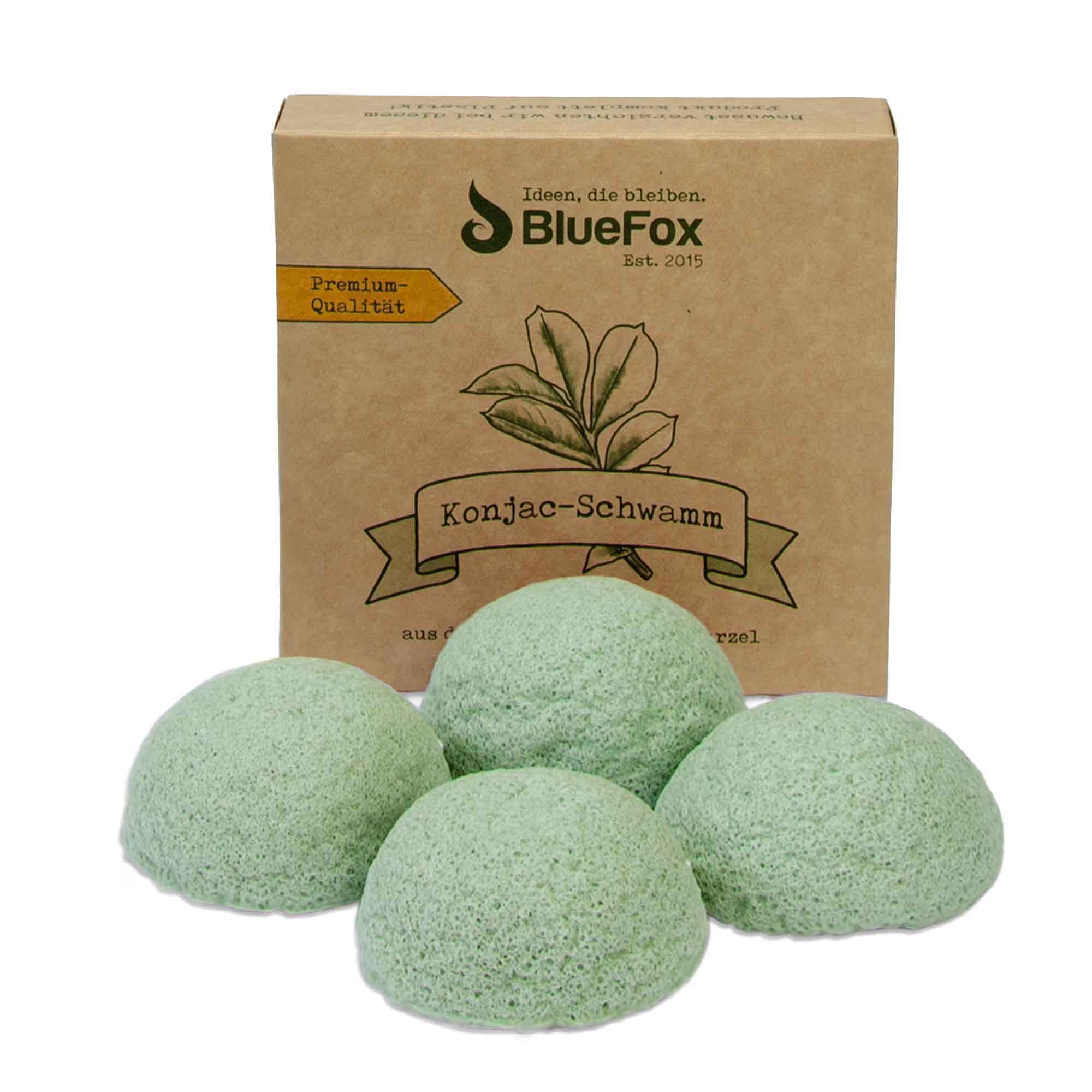 BlueFox Juego de 4 esponjas Konjac de aloe vera, limpieza facial para pieles sensibles, cuidado facial, maquillaje, esponja facial orgánica, exfoliante de la piel, poros puros, esponja limpiadora,