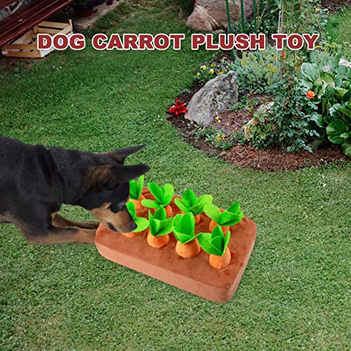 Ziurmut Pet Snuffle Carrot Toy, Versteckspiel Carrot Farm Dog Puzzle, Carrot Snuffle Dog Toy, Carrot Dog Enrichment Toy for Dog Aggressive Chewers