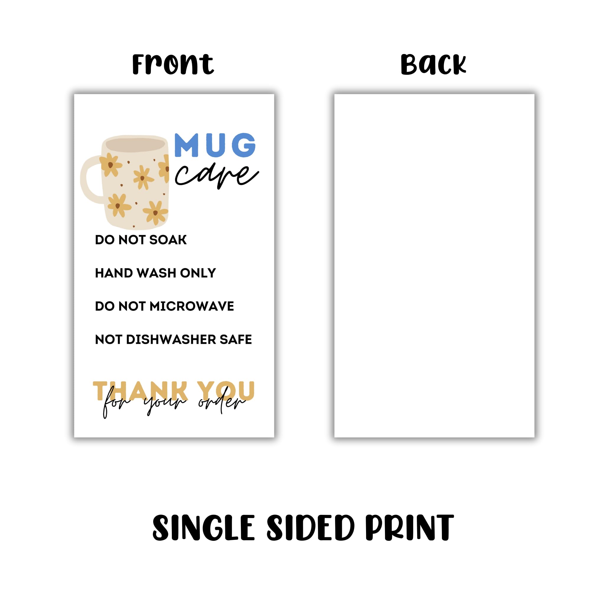 200 Tumbler Care Instruction Cards – 3.5x2 Inch Package Inserts For Small Business & Online Shops - View #7