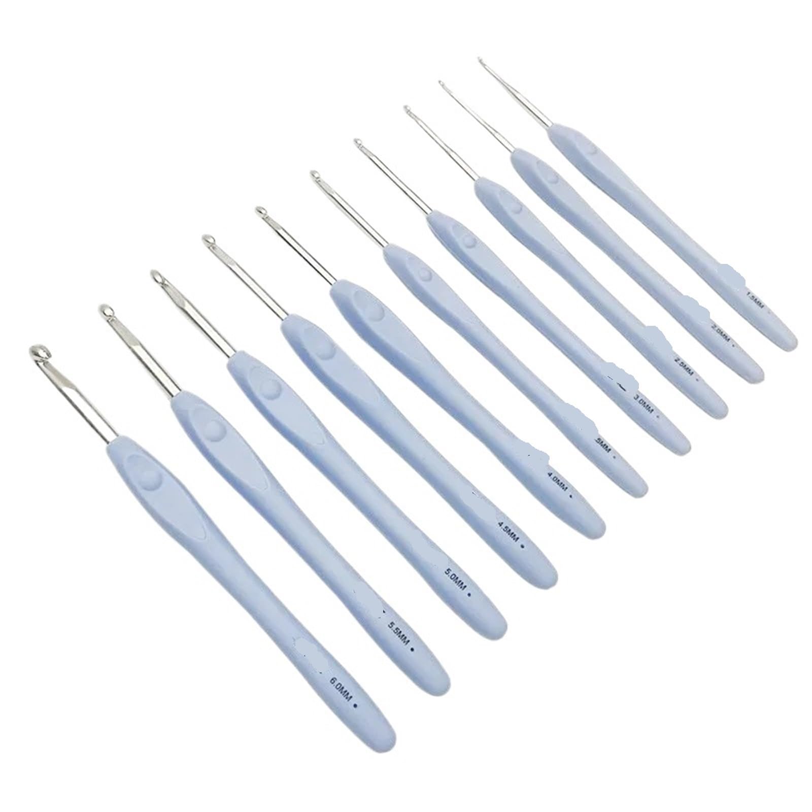 L6NqIAG Crochet Kit Crochet Hook 1.5~6.0mm TPR Soft Handle Aluminum Smooth Needles Hand Weave Tool DIY Sewing Accessories