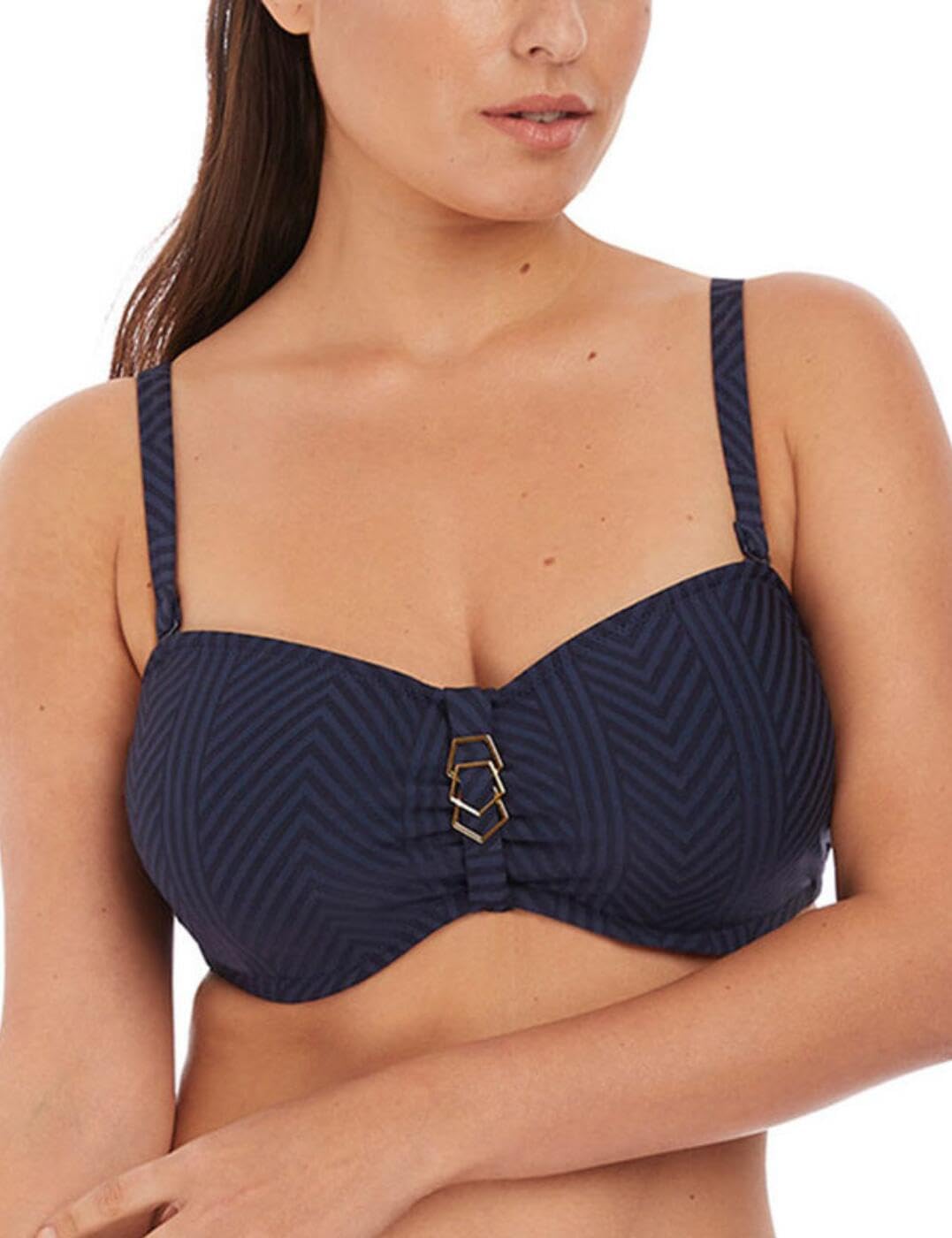 Fantasie Swim - Maglia a fascia lunga con armatura Long Island, blu, 85D