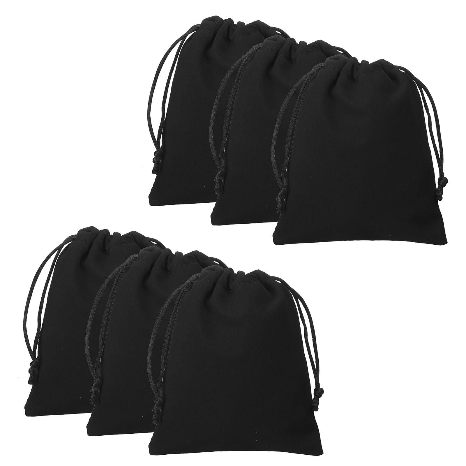 sourcing map 20pcs Velvet Gift Bags 3.9" x 4.7" Drawstring Jewelry Pouches Reusable Gift Packaging Storage Bags with Drawstring for Jewelry Bracelet Headphone Bead Gift Candy, Black