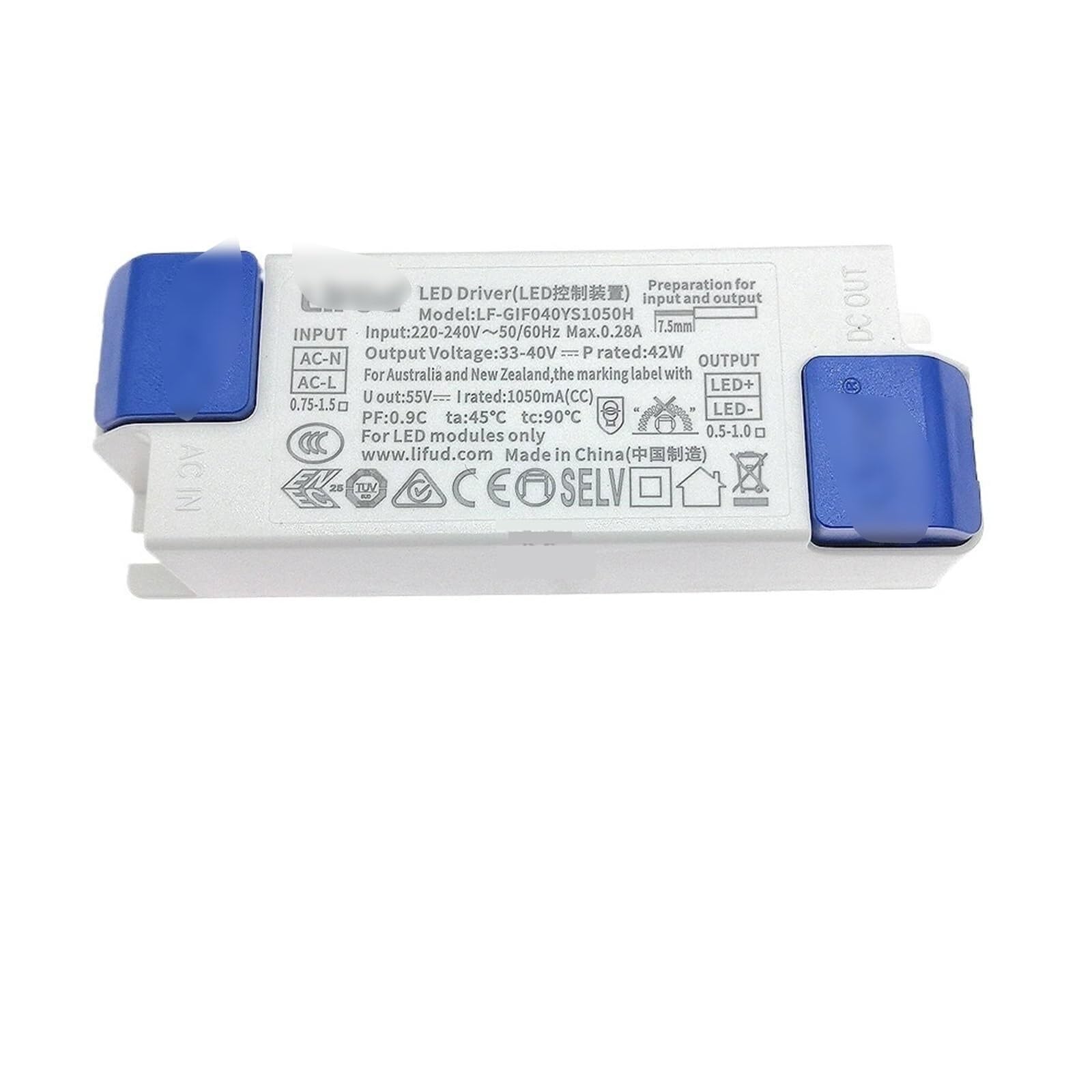 Trasformatore, convertitore di potenza, driver LED 1-5 pezzi 30W-42W GIR040YM GIF040YS 800mA 850mA 900mA 950mA 1000mA 1050mA Illuminazione ad alto isolamento PF(LFGIR040YM0950H,1pcs)