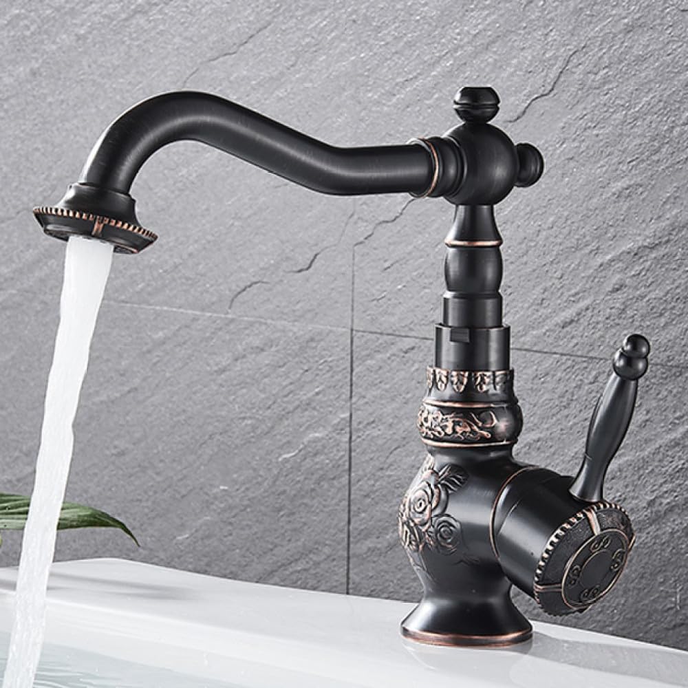 Robinet de salle de bain avec rotation 360 mitigeur bronze