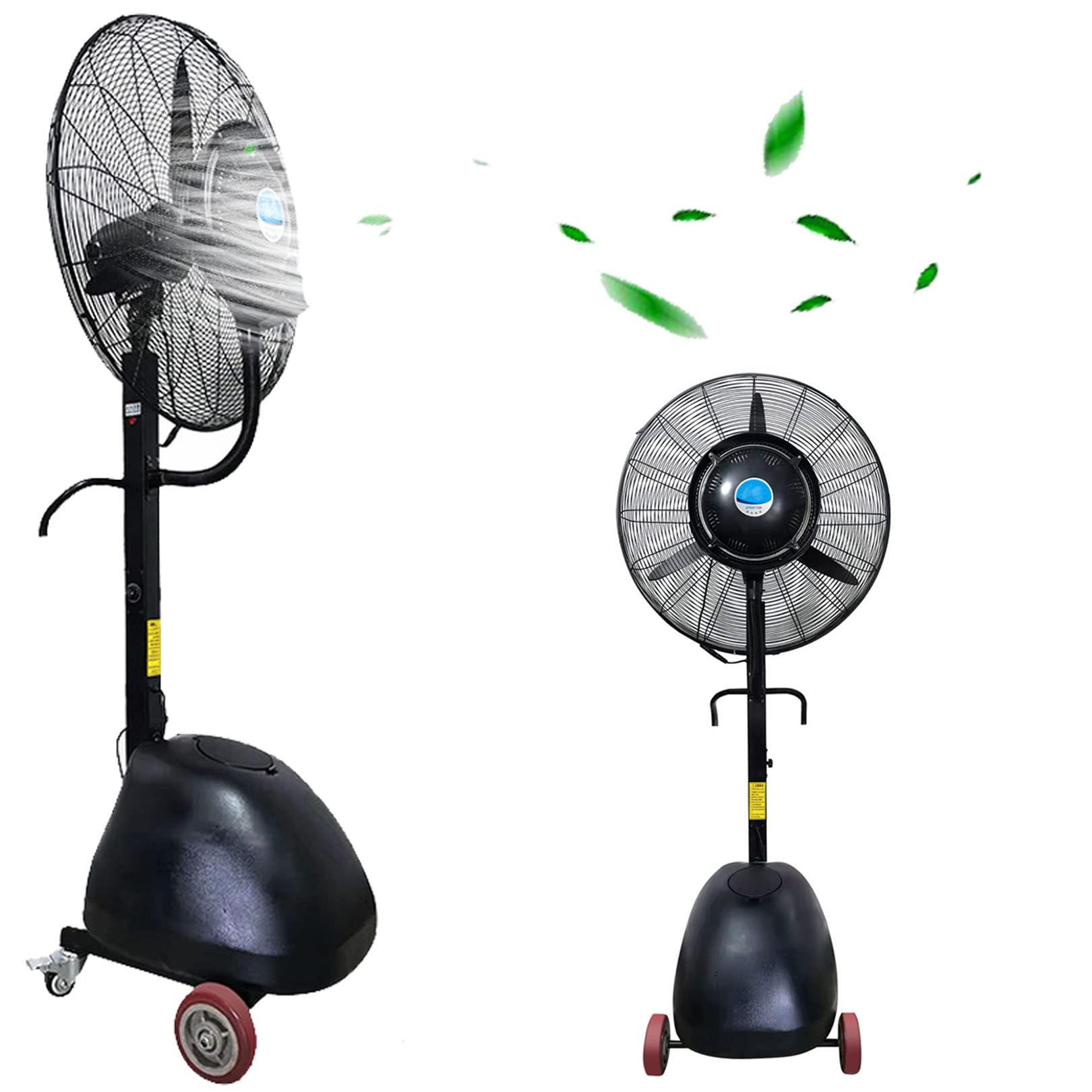 AYCDL Outdoor Misting Pedestal Fan, Industrial Cooling Fan with Mist, 3 Speeds Water Tank Electric Fans, 90° Oscillation - Patio, Garden, Backyard,75cm/29.5in