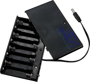 Eight/8X AA DIY Battery Holder Case Box 12V/9.6V with Power Switch & Wire 2.1mm DC Plug