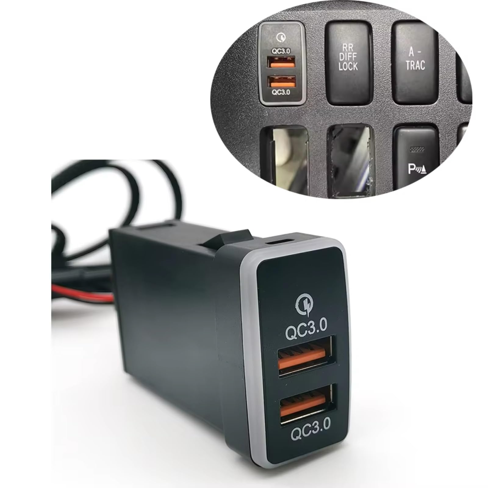 Compatible Avec Toyota Pour Prado Fj Pour Cruiser Double Interface USB Prise Tension Affichage De Charge 12V 24V Rapide Pour Adaptateur Chargeur Interface USB AUX voiture