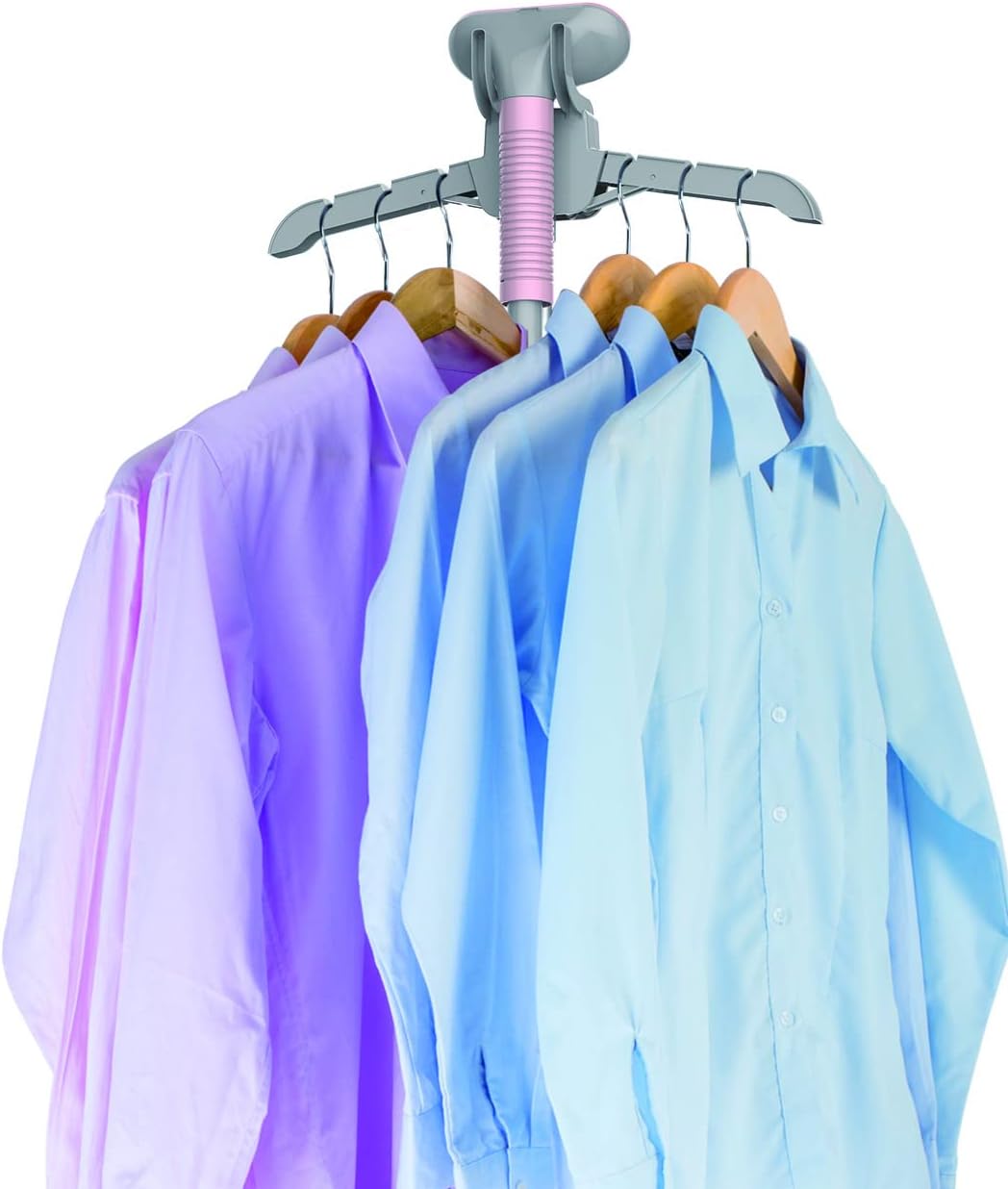 SALAV GS06-DJ Full Size Garment Steamer, Heats in 45secs, 1.3L Water Tank for 46mins of Steam Time, Dual-Insulated Hose, Includes Fabric Brush and Pants Press, 1500watts, Blush