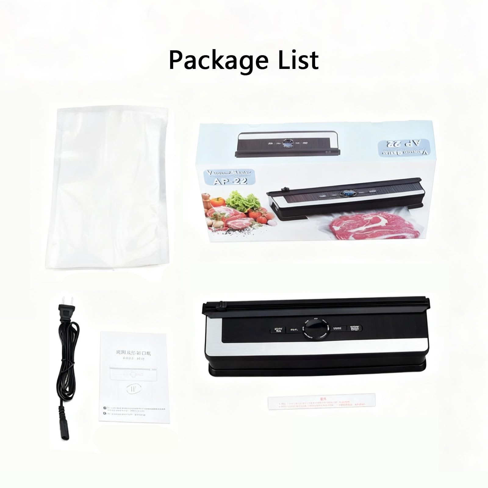 Scelleuse Sous Vide Compacte - Scelleuse Alimentaire Portable avec Cutter Intégré, Scellage à Un Seul Bouton, Scelleuse Sous Vide pour Ingrédients Secs/poudreux/mous/humides