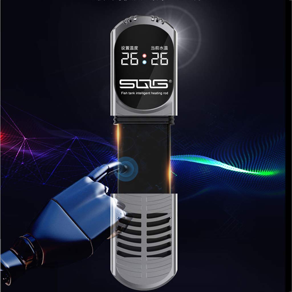 MU Calentador de termómetro de Acuario Digital para el hogar, médico infrarrojo IC, Control Remoto Independiente,Plata,1000W