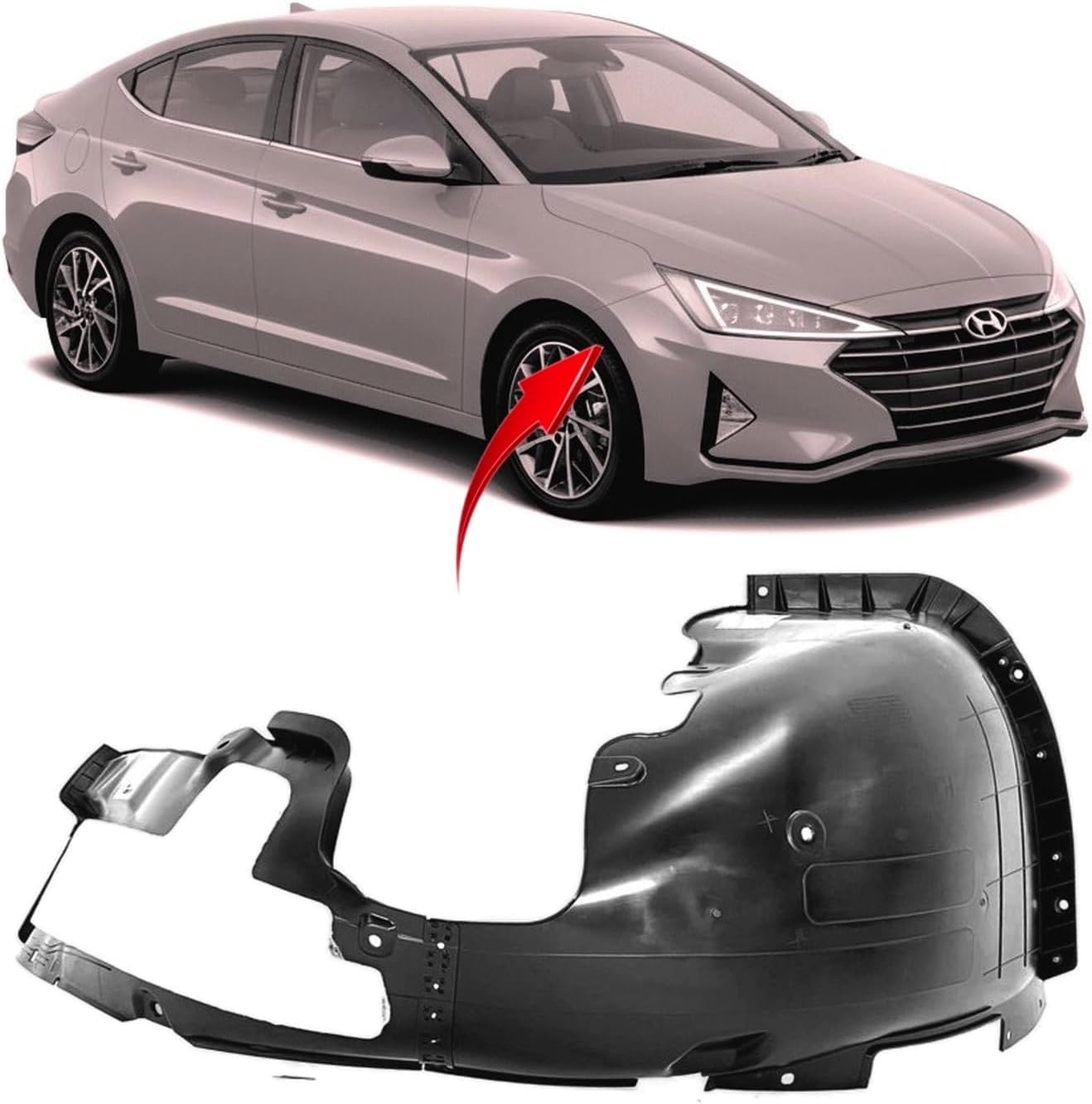FitParts Front Right Fender Liner for Hyundai Elantra (2019–2020)