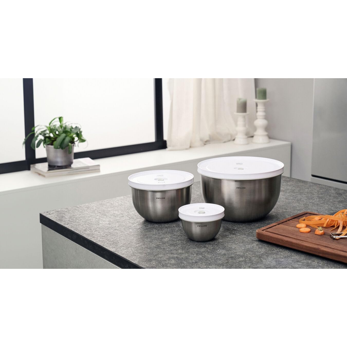 Zwilling - Zestaw 6 misek próżniowych Fresh and Save - 12-18-24 cm, stal nierdzewna, srebrna - ZWILLING