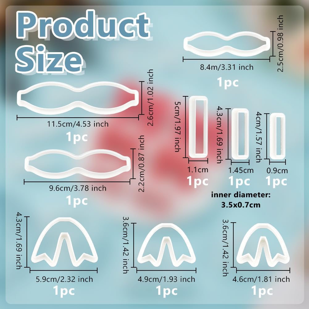 UNICRAFTALE 9Pcs Bow Polymer Clay Cutters Bownot Cutters for Polymer Clay Sweet Ribbon Clay Earring Cutter Bowtie Polymer Clay Earring Cutter DIY Clay Tools for Earrings Charms and Crafts