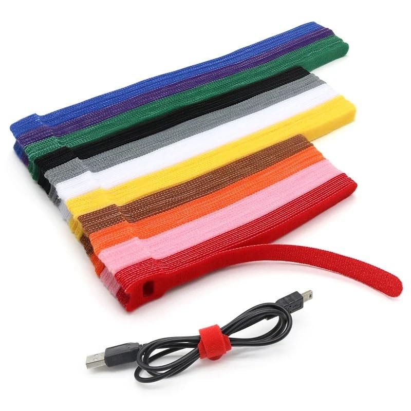 Kabelbinder 60 abnehmbare Reißverschlussbänder, wiederverwendbare Reißverschlussbänder Kabelbinder Schwarz (Color : GREY 300MM)