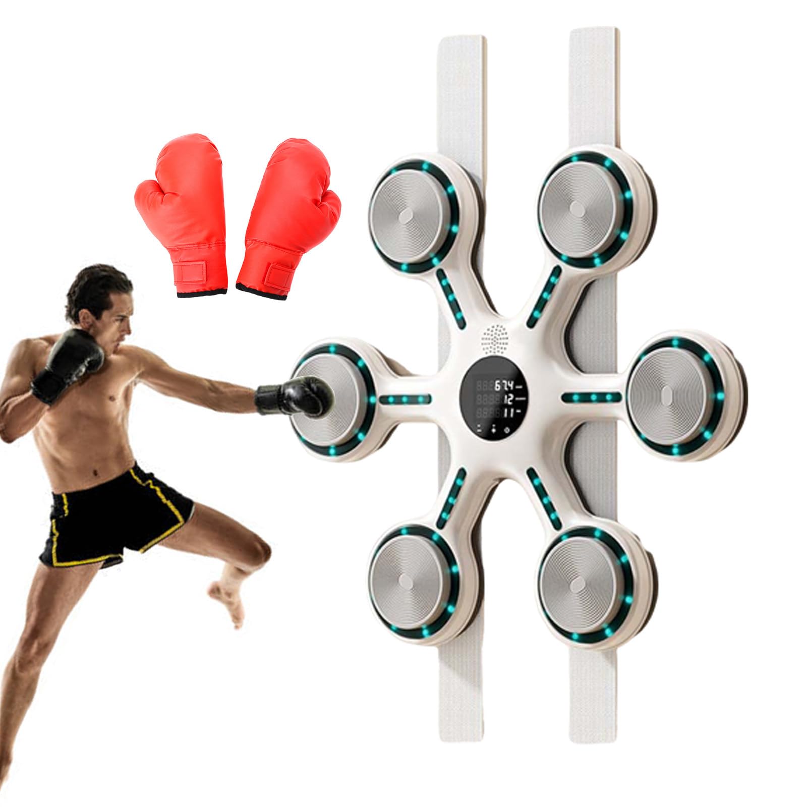 Boxing Music Machine, Wall Boxing Machine, Support Timing & Counting, Home Boxing Gym Equipment, with Lights & Led Display, for Indoor/Outdoor