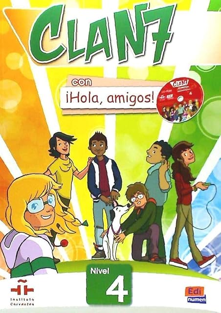 Portada de Clan 7 con ¡Hola Amigos! 4- Libro del Alumno + Cd-Rom