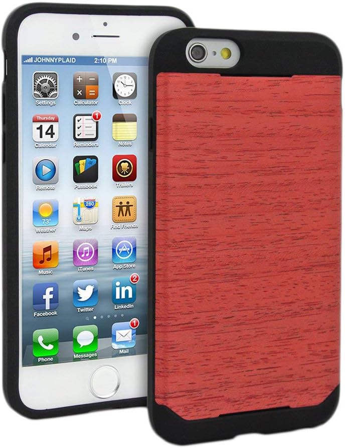 iClooly Wood Skin Case for iPhone 6 (Red)