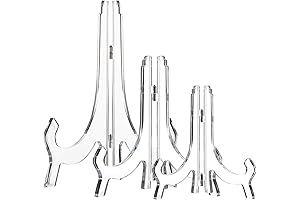 3 Pieces Clear Acrylic Plate Display Stand  Easels for Displaying