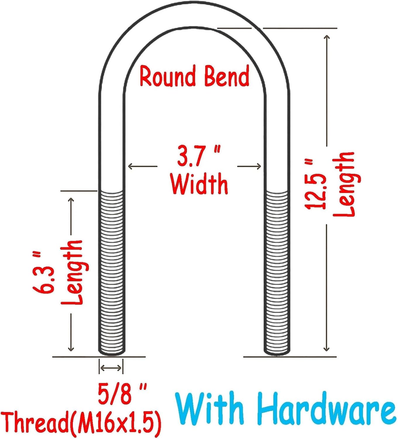 929-709 Rear Leaf Spring Axle U-Bolt Kit for 1980-2016 Ford F150 F250 F350 F250 Super Duty F350 Super Duty F450 Super Duty | 5/8 x 3.7 x 12.5