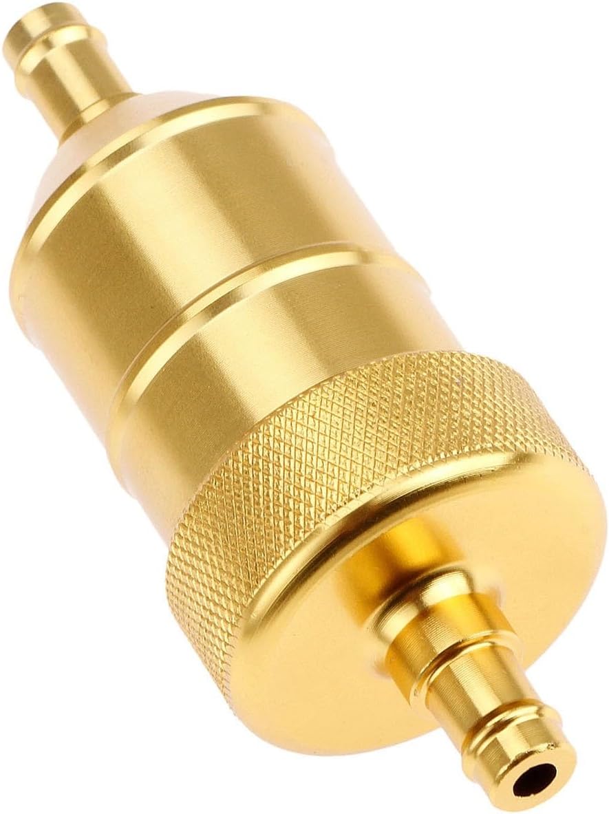 5 Colors 8mm CNC Aluminum Motorcycle Fuel Filter Cleaner Dirt Bike Quad - Reusable &(Gold)